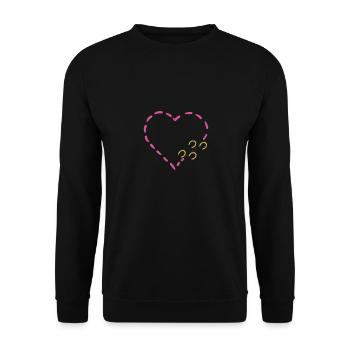 Un cœur rose avec des fers à cheval jaunes pour chevaux - Sweat-shirt Unisexe - noir - Devant - Alina (178cm) & Michal (187cm)