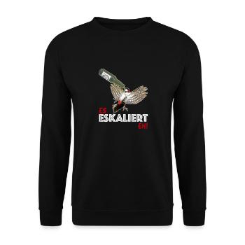 Es Eskaliert Eh Specht Bier Disko - Unisex Pullover - Schwarz - Vorne - Alina (178cm) & Michal (187cm)