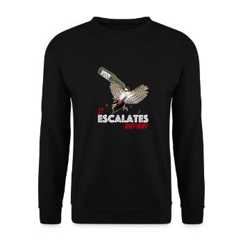 Es Eskaliert trotzdem Specht Bier Disko - Unisex Pullover - Schwarz - Vorne - Alina (178cm) & Michal (187cm)