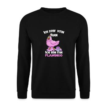 Flamingo rosa Huhn Cartoon - Unisex Pullover - Schwarz - Vorne - Alina (178cm) & Michal (187cm)