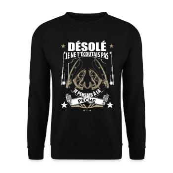 Pêche Passion Pour Homme Pêcheur - Sweat-shirt Unisexe - noir - Devant - Alina (178cm) & Michal (187cm)