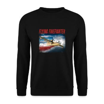 Brandbekämpfung Waldrand Löschflugzeug Vintage - Unisex Pullover - Schwarz - Vorne - Alina (178cm) & Michal (187cm)