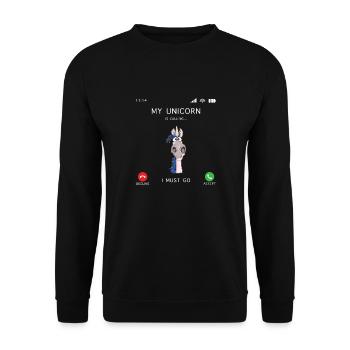 Ma licorne appelle Licorne Riding Equestrian Sport - Sweat-shirt Unisexe - noir - Devant - Alina (178cm) & Michal (187cm)