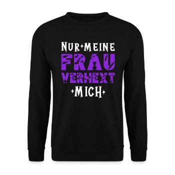 Lustiger Hexe Hexen Halloween Spruch - Unisex Pullover - Schwarz - Vorne - Alina (178cm) & Michal (187cm)