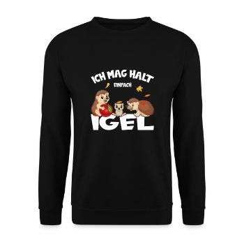 Igel Ich Mag Halt Einfach Igel Ok süßer igel - Unisex Pullover - Schwarz - Vorne - Alina (178cm) & Michal (187cm)