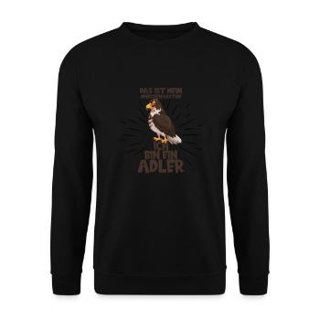 Dies ist mein Menschen Kostüm ich bin ein Adler - Unisex Pullover - Schwarz - Vorne - Alina (178cm) & Michal (187cm)
