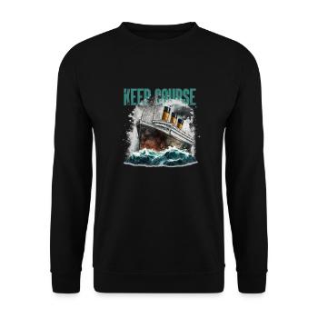 Commic ship in the Stormy Sea - Unisex Sweatshirt - black - Front - Alina (178cm) & Michal (187cm)
