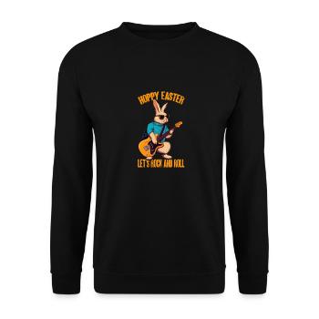 Lapin cool avec lunettes de soleil et guitare - Sweat-shirt Unisexe - noir - Devant - Alina (178cm) & Michal (187cm)