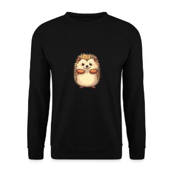 süßer cartoon igel - Unisex Pullover - Schwarz - Vorne - Alina (178cm) & Michal (187cm)
