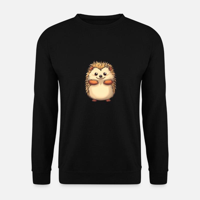 süßer cartoon igel - Unisex Pullover - Schwarz