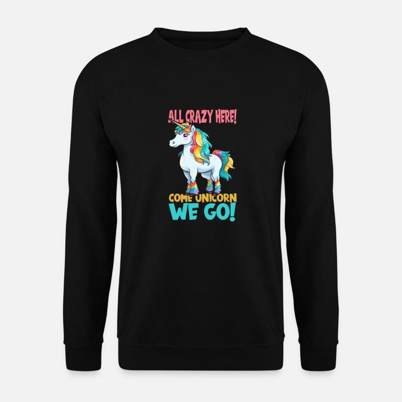 Comic lustiges kleines Einhorn - Unisex Pullover - Schwarz