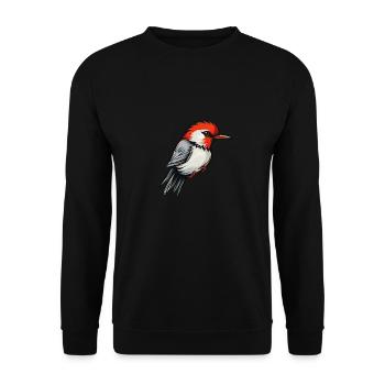 Woodpecker Cartoon Bird Nature - Unisex Sweatshirt - black - Front - Alina (178cm) & Michal (187cm)