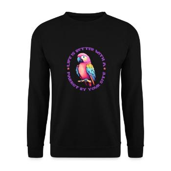 Perroquet chers amoureux des oiseaux perroquet comique - Sweat-shirt Unisexe - noir - Devant - Alina (178cm) & Michal (187cm)