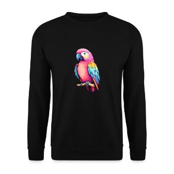 Bird Colorful Parrot - Unisex Sweatshirt - black - Front - Alina (178cm) & Michal (187cm)