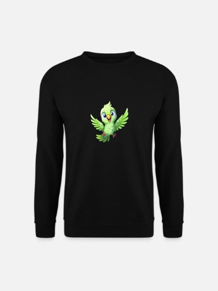 Smiling Bird Comic Flying Happiness - Unisex Sweatshirt - black