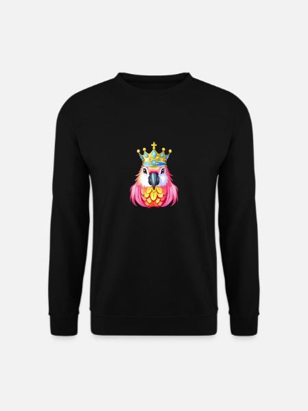 Rosa Papagei Majestät Krone - Unisex Pullover - Schwarz