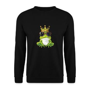 Grenouille comique avec couronne - Sweat-shirt Unisexe - noir - Devant - Alina (178cm) & Michal (187cm)