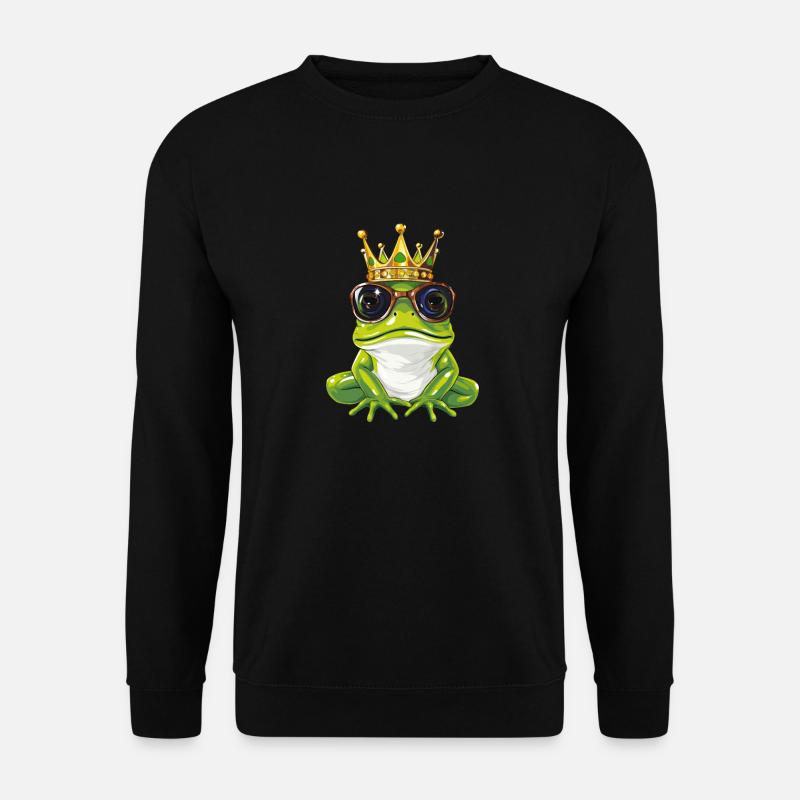 Comic frog with crown - Unisex Sweatshirt - black