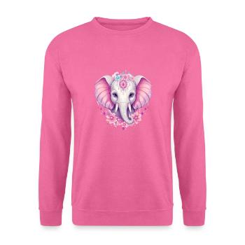Indian elephant in pink - flora and ornamentation - Unisex Sweatshirt - pink - Front