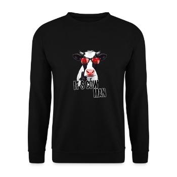 Vache avec des lunettes de soleil et disant - Sweat-shirt Unisexe - noir - Devant - Alina (178cm) & Michal (187cm)