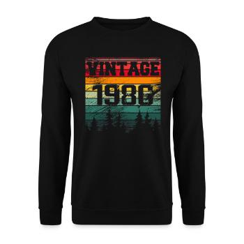 1986 Vintage Geburtstagsgeschenk 1986 Retro - Unisex Pullover - Schwarz - Vorne - Alina (178cm) & Michal (187cm)