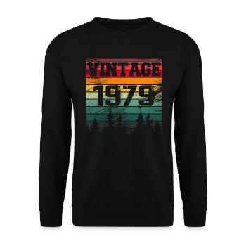 1979 Vintage Geburtstagsgeschenk 1979 Retro - Unisex Pullover - Schwarz - Vorne - Alina (178cm) & Michal (187cm)