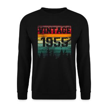 1955 Vintage 1955 Retro Birthday Gift - Unisex Sweatshirt - black - Front - Alina (178cm) & Michal (187cm)