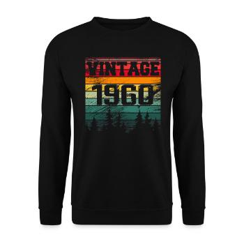 1960 Vintage 1960 Retro Geburtstagsgeschenk - Unisex Pullover - Schwarz - Vorne - Alina (178cm) & Michal (187cm)