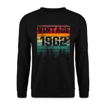1962 Vintage 1962 Retro Geburtstagsgeschenk - Unisex Pullover - Schwarz - Vorne - Alina (178cm) & Michal (187cm)