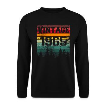 1965 Vintage Birthday Gift 1965 Retro - Unisex Sweatshirt - black - Front - Alina (178cm) & Michal (187cm)