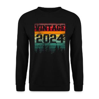 2024 Vintage Birthday Gift 2024 Retro - Unisex Sweatshirt - black - Front - Alina (178cm) & Michal (187cm)