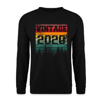 2020 Vintage Birthday Gift 2020 Retro - Unisex Sweatshirt - black - Front - Alina (178cm) & Michal (187cm)