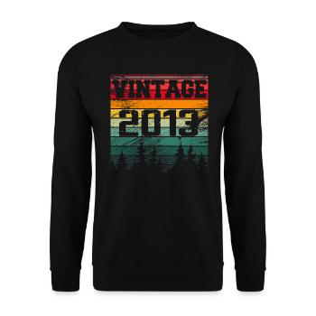 2013 Cadeau D'anniversaire Vintage 2013 Rétro - Sweat-shirt Unisexe - noir - Devant - Alina (178cm) & Michal (187cm)