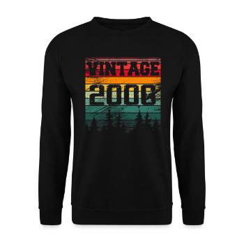 2000 Cadeau D'anniversaire Vintage 2000 Rétro - Sweat-shirt Unisexe - noir - Devant - Alina (178cm) & Michal (187cm)