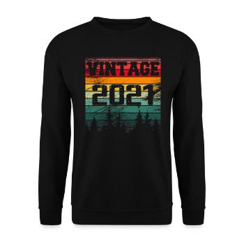 2021 Vintage Geburtstagsgeschenk 2021 Retro - Unisex Pullover - Schwarz - Vorne - Alina (178cm) & Michal (187cm)