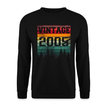 2005 Cadeau D'anniversaire Vintage 2005 Rétro - Sweat-shirt Unisexe - noir - Devant - Alina (178cm) & Michal (187cm)