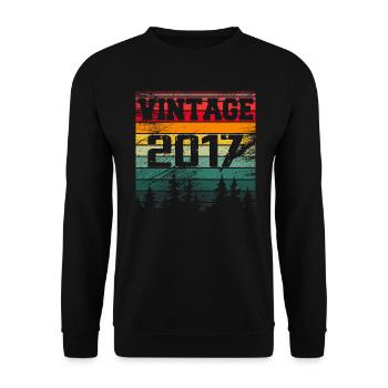 2017 Vintage Birthday Gift 2017 Retro - Unisex Sweatshirt - black - Front - Alina (178cm) & Michal (187cm)