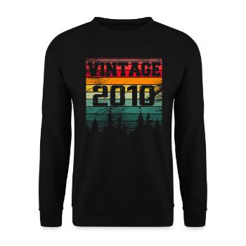 2010 Vintage Geburtstagsgeschenk 2010 Retro - Unisex Pullover - Schwarz - Vorne - Alina (178cm) & Michal (187cm)