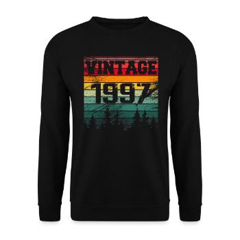 1997 Vintage Geburtstagsgeschenk 1997 Retro - Unisex Pullover - Schwarz - Vorne - Alina (178cm) & Michal (187cm)