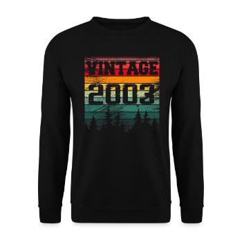 2003 Vintage Geburtstagsgeschenk 2003 Retro - Unisex Pullover - Schwarz - Vorne - Alina (178cm) & Michal (187cm)