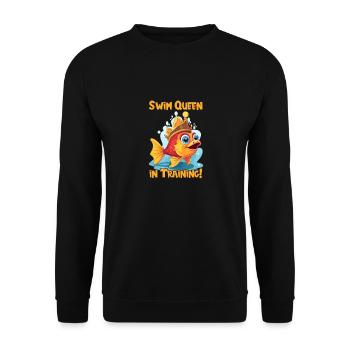 Couronne de poisson rouge de dessin animé - Fille de la reine de la natation - Sweat-shirt Unisexe - noir - Devant - Alina (178cm) & Michal (187cm)