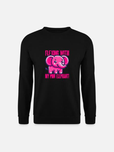 lustiger rosa Elefant mit spruch - Unisex Pullover - Schwarz