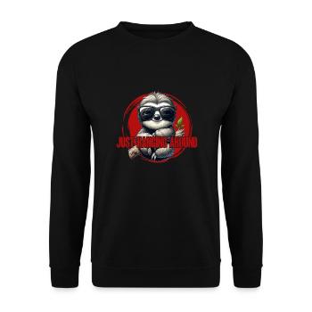 Drôle de paresseux avec des lunettes de soleil relaxant - Sweat-shirt Unisexe - noir - Devant - Alina (178cm) & Michal (187cm)