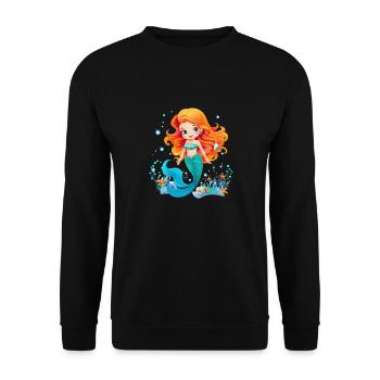 Dessin animé sirène sous-marine - Sweat-shirt Unisexe - noir - Devant - Alina (178cm) & Michal (187cm)