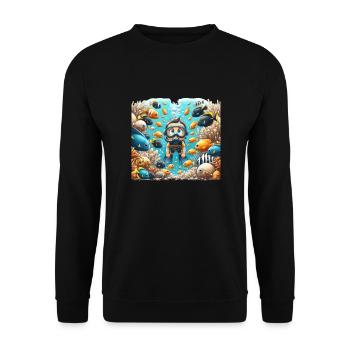 Children's Diving Adventure Underwater World - Unisex Sweatshirt - black - Front - Alina (178cm) & Michal (187cm)