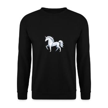 Modern Unicorn Polygon Style - Unisex Sweatshirt - black - Front - Alina (178cm) & Michal (187cm)