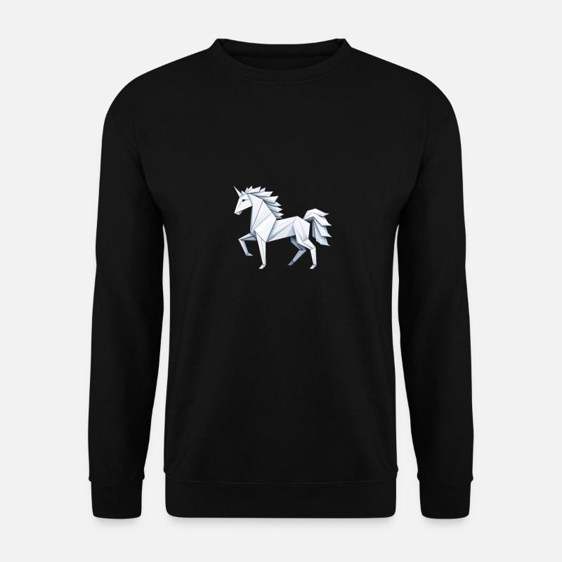 Modernes Einhorn Polygon Style - Unisex Pullover - Schwarz