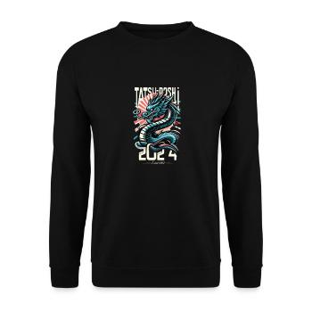 Dragon Japonais Rouge Soleil - Sweat-shirt Unisexe - noir - Devant - Alina (178cm) & Michal (187cm)