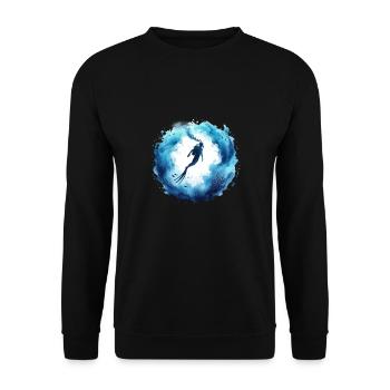 Underwater World Ocean Diver - Unisex Sweatshirt - black - Front - Alina (178cm) & Michal (187cm)