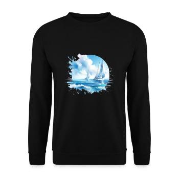 Regatta Wettrennen mit Segelschiffen - Unisex Pullover - Schwarz - Vorne - Alina (178cm) & Michal (187cm)